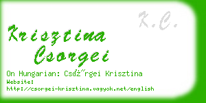 krisztina csorgei business card